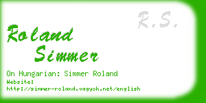 roland simmer business card